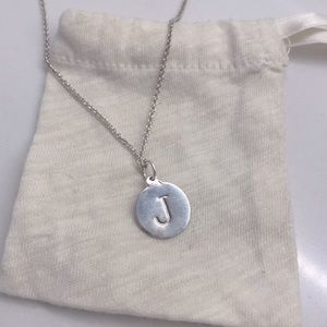 Sterling silver J necklace, Helen Ficalora